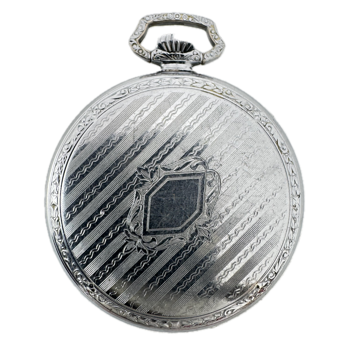 Antique 6 Size Defiance Pinstriped Open Face Pocket Watch Case Chrome Plated