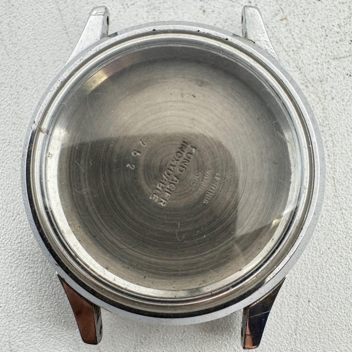 Vintage Lemania 252 Men's Wristwatch Case for Chronograph 32.5mm Swiss Made
