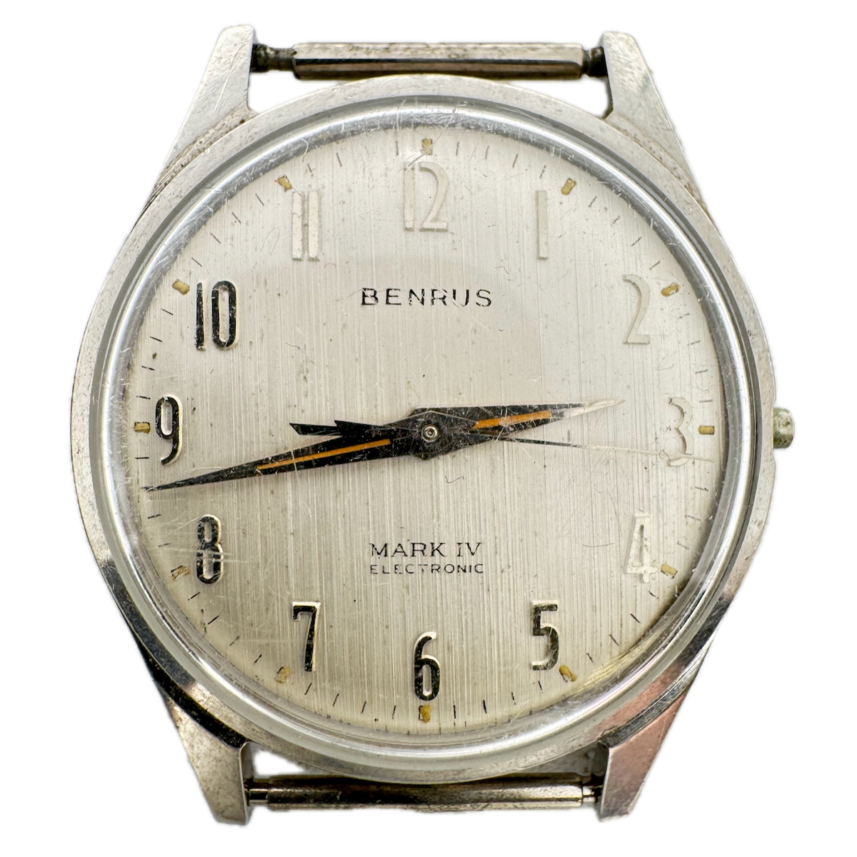 Vintage Benrus Mark IV Brushed Men's Electronic Wristwatch France Steel