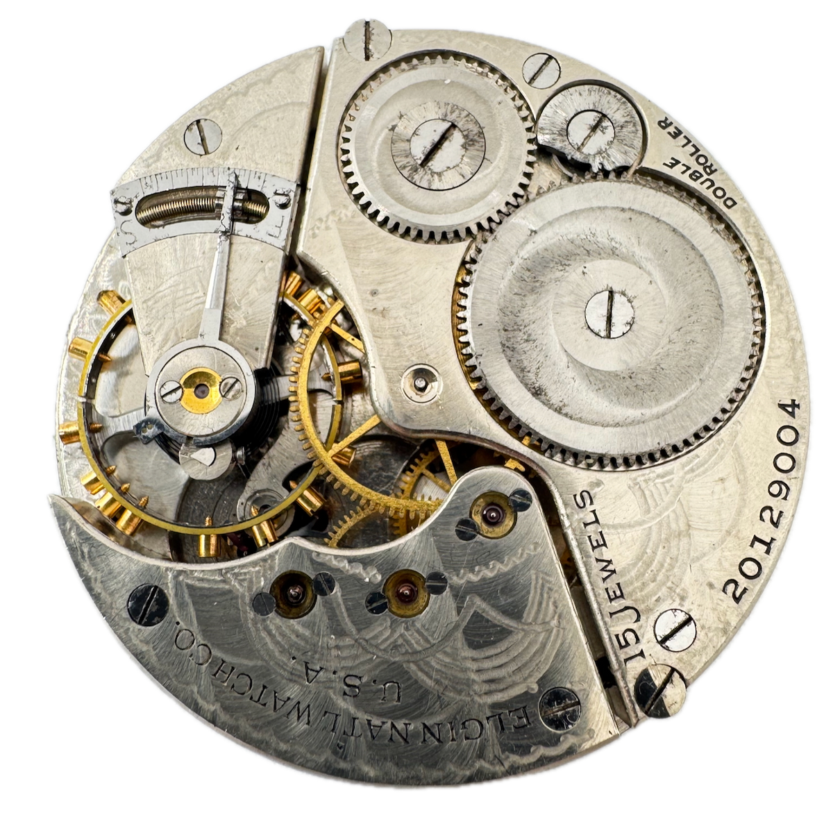 Antique 16s 1918 Elgin 15 Jewel Mechanical Pocket Watch Movement 313 USA