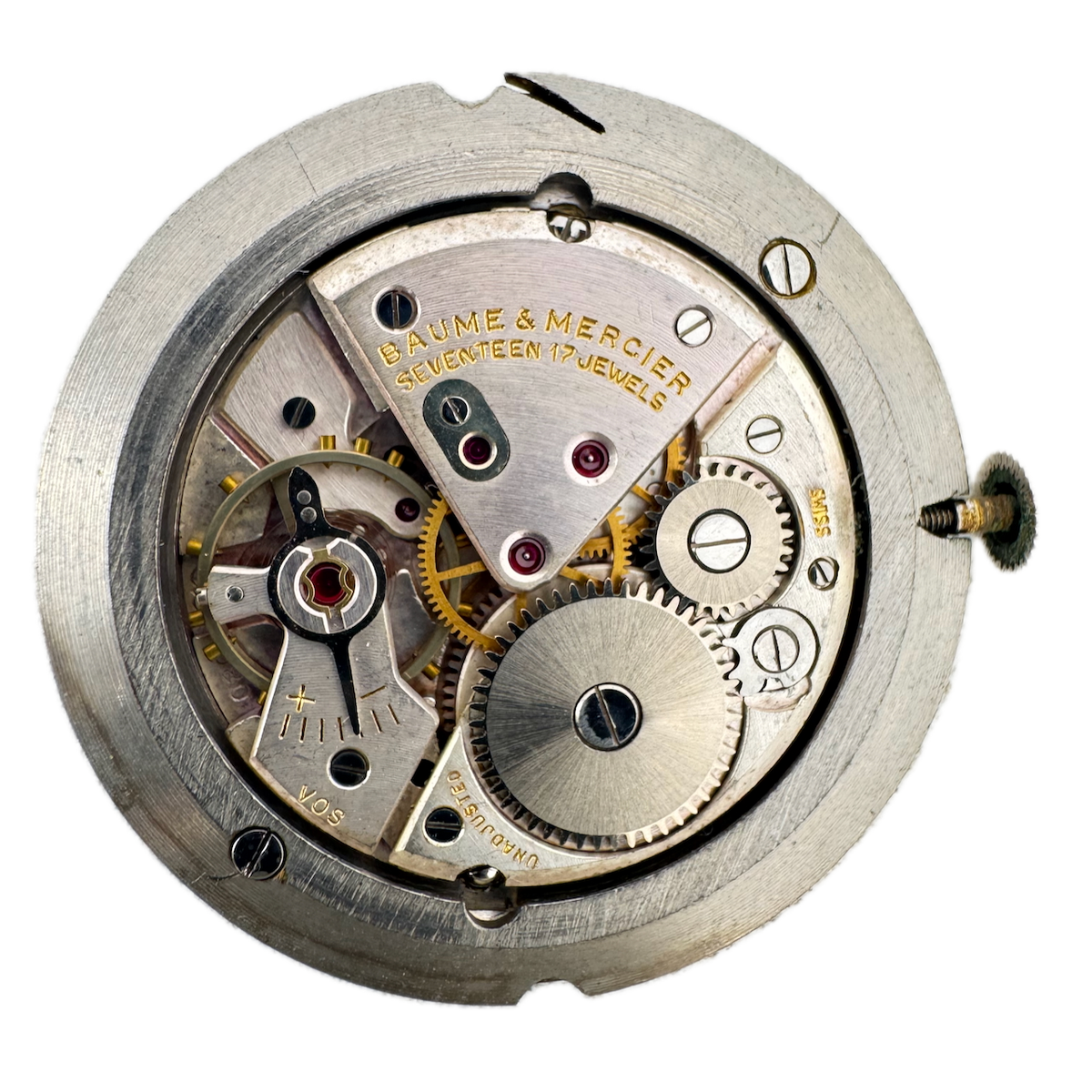 Vintage Baume & Mercier Mystery Dial 17 Jewel Men's Wristwatch Movement 1080