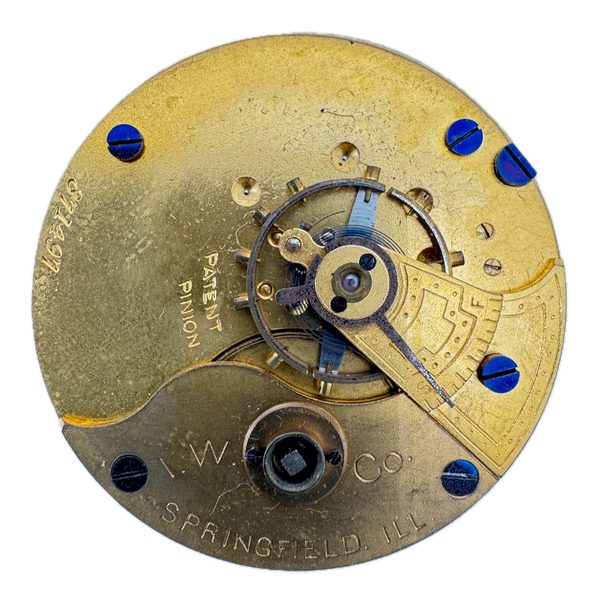 Antique 18s 1887 Illinois 7 Jewel Key Wind Pocket Watch Movement I.W.C. USA