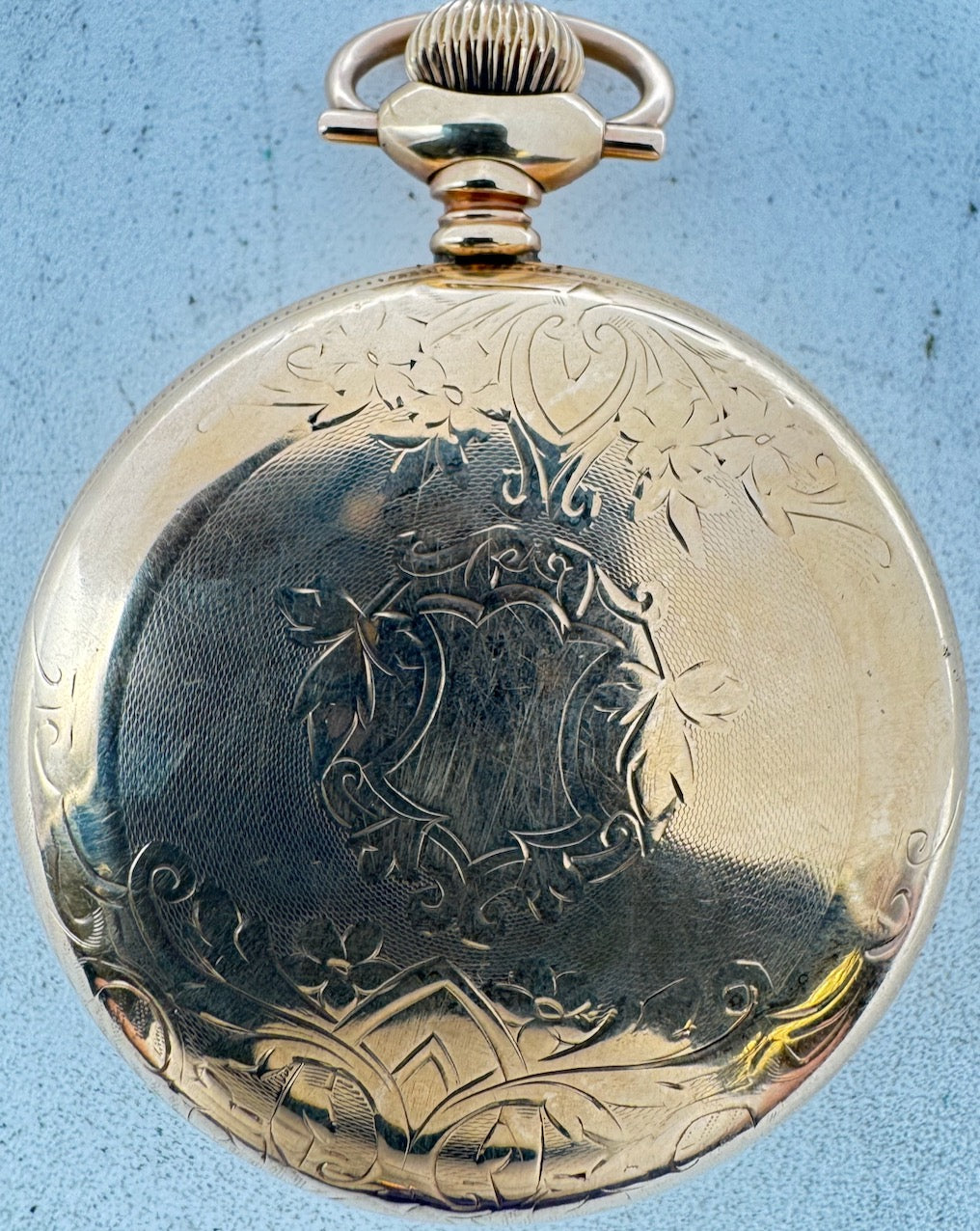 Antique 16s Keystone Ball Model Open Face Pocket Watch Case 20 Year GF USA
