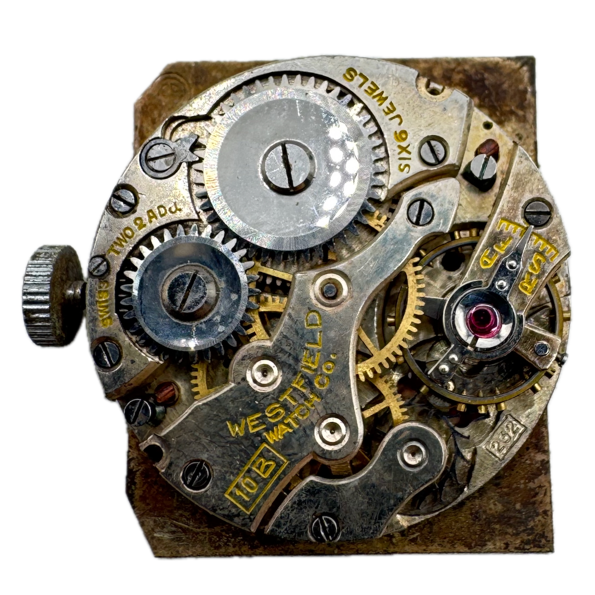 Vintage Westfield Brushed Rectangle Mechanical Men's Wristwatch Movement 10B