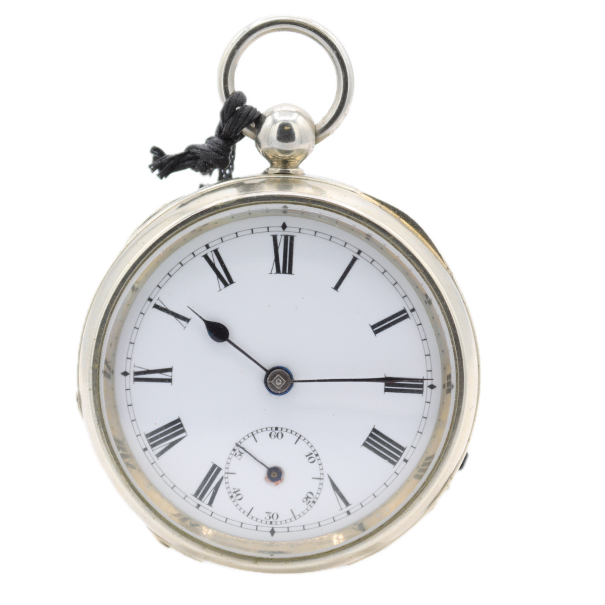 Antique PWA Universal Lever Key Wind Pocket Watch Chrome Plated Swiss Made