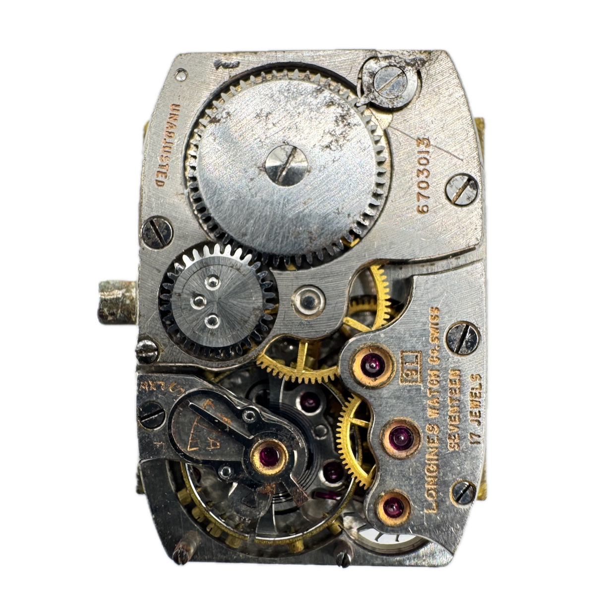 Vintage 19mm Longines Rectangular Mechanical Men's Wristwatch Movement 9L Swiss