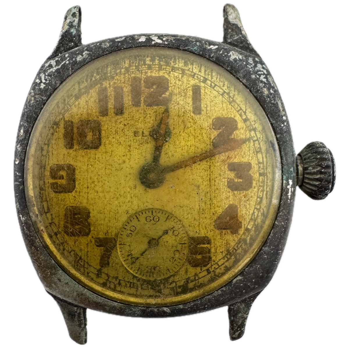 Vintage 1928 Elgin Cushion Men's Mechanical Wristwatch 462 USA Silveroid