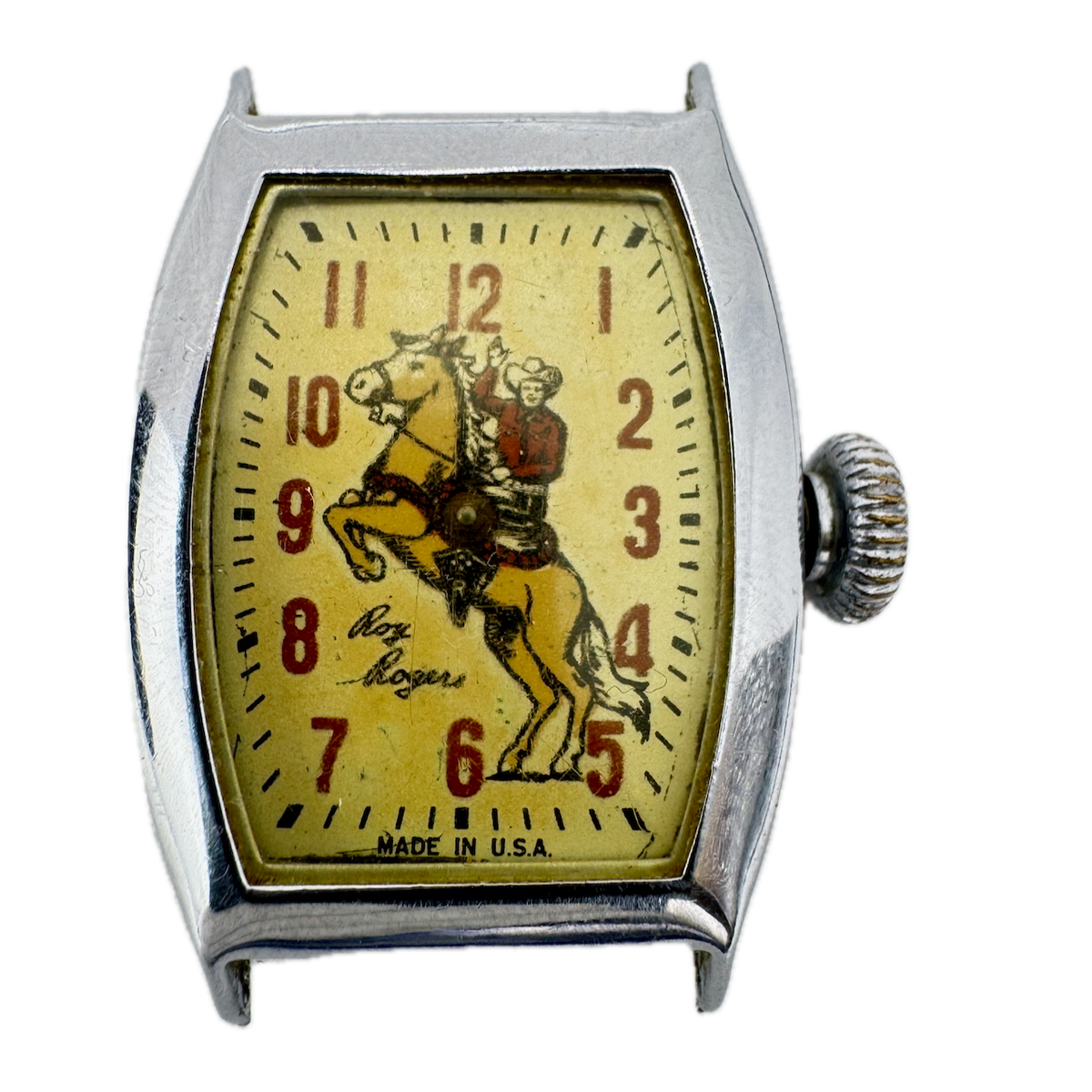 Vintage Ingraham Roy Rogers Men's Mechanical Wristwatch 51 USA Chrome Plated