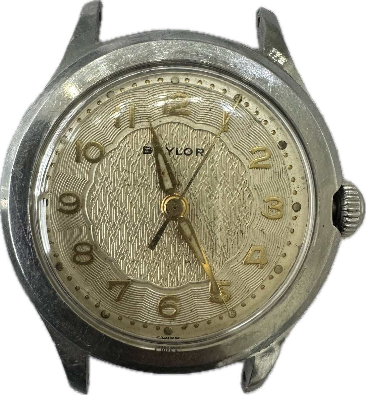 Vintage 32mm Baylor Avia 17 Jewel Men's Mechanical Wristwatch Swiss Steel