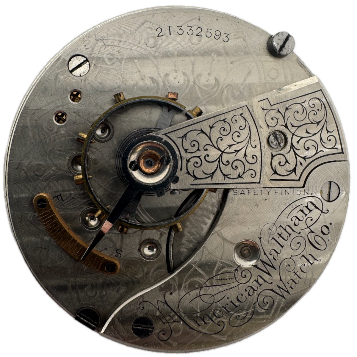 Antique 18s 1917 Waltham 7 Jewel Mechanical Pocket Watch Movement No. 18