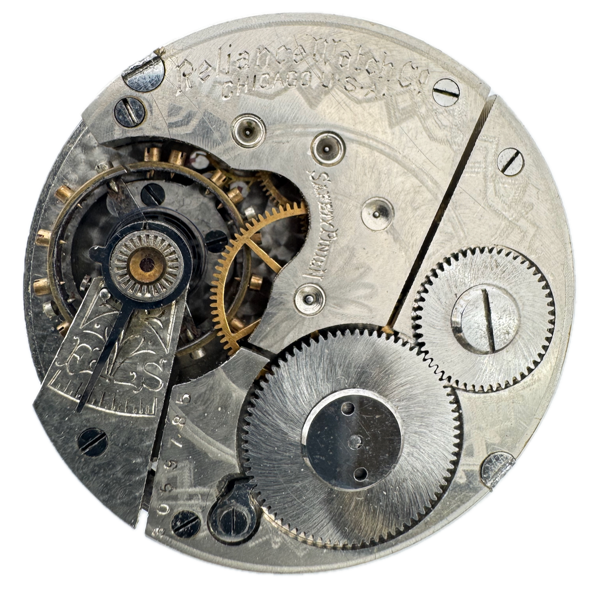 Antique 16s 1904 Reliance Mechanical Pocket Watch Movement Trenton USA
