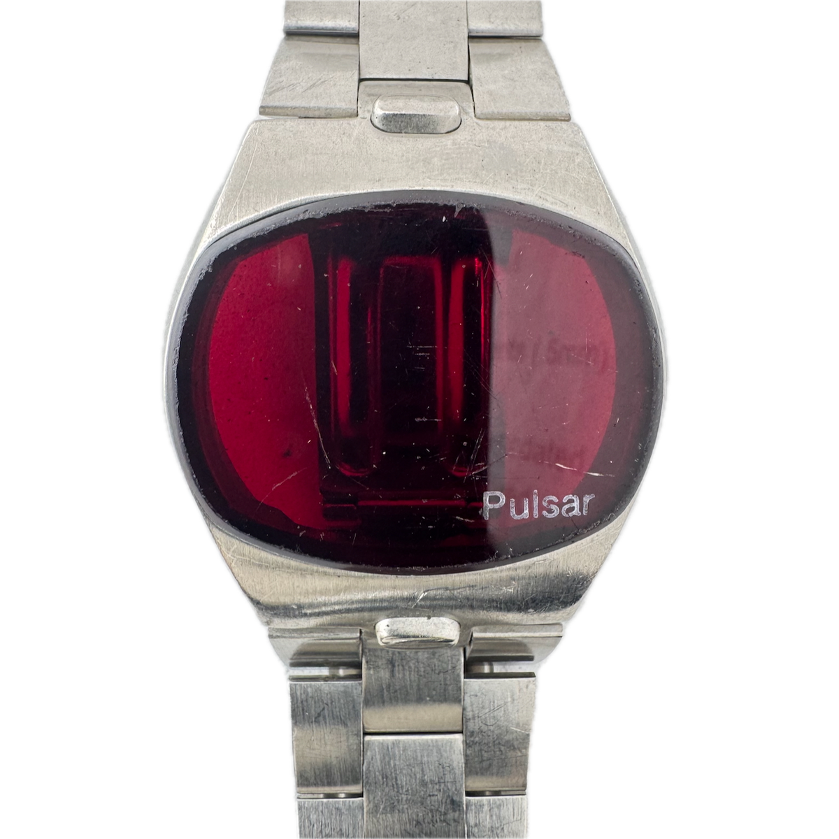 Vintage Pulsar BigTime Men's Wristwatch Case Stainless Steel For Parts Japan