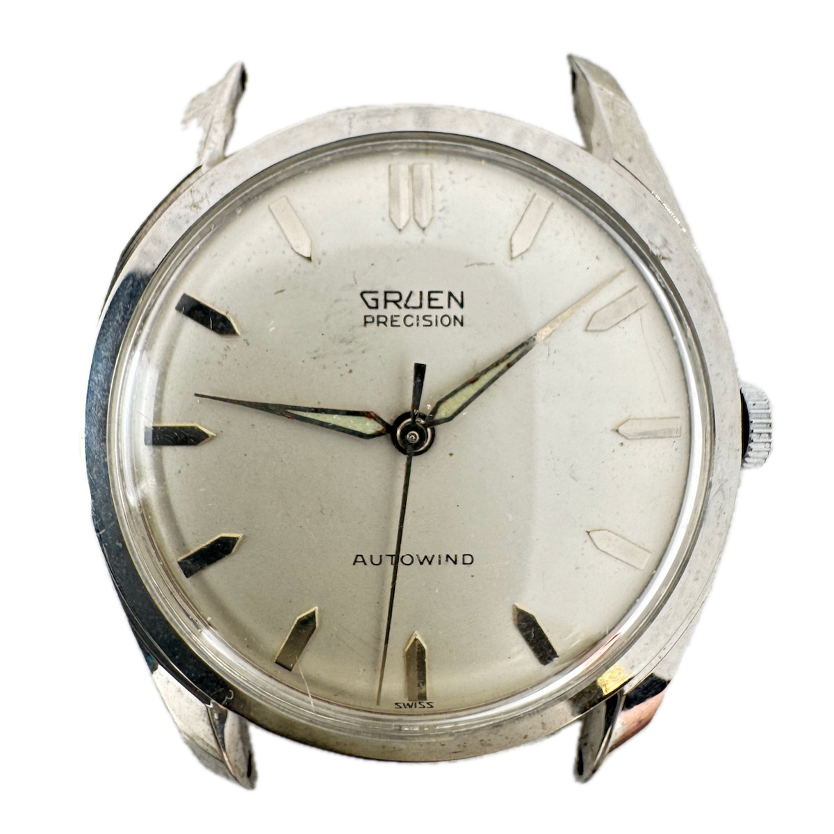 Vintage Gruen Salesman Men's Wristwatch Case for Automatic 33.5mm Steel Swiss
