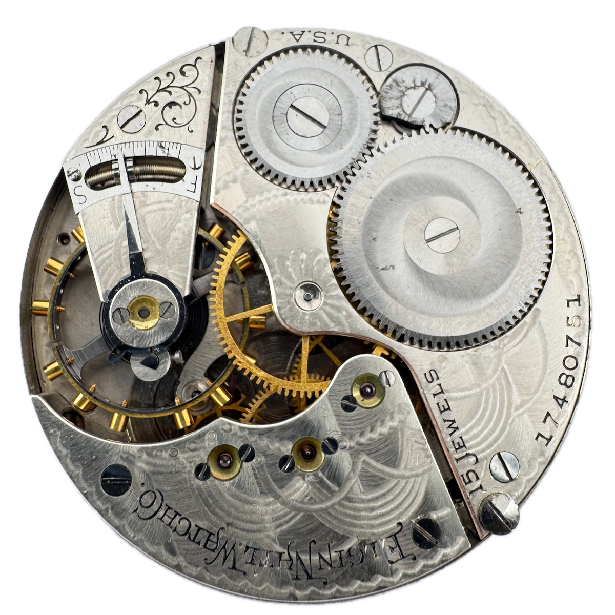 Antique 16 SIze 1914 Elgin 15 Jewel Mechanical Pocket Watch Movement 313 USA