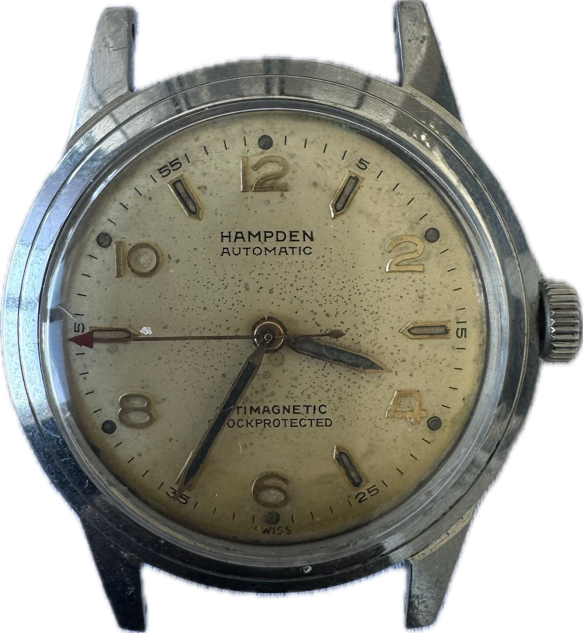 Vintage 32mm Hampden 17 Jewel Men's Automatic Wristwatch AS 1361 Swiss Steel