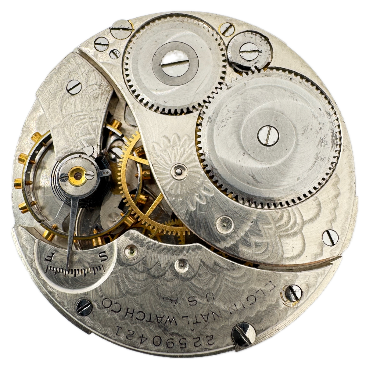 Antique 12s 1920 Elgin 7 Jewel Mechanical Pocket Watch Movement 303 USA