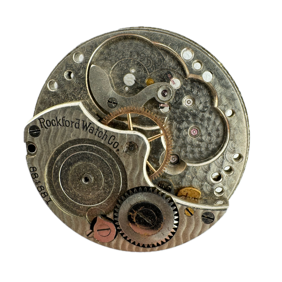 Antique 0S 1912 Rockford 15 Jewel Mechanical Pocket Watch Movement for Parts