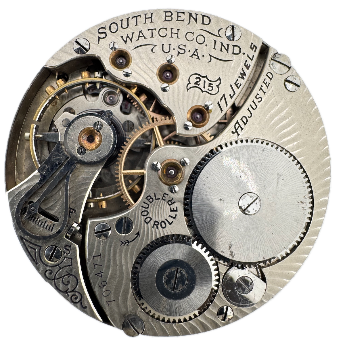 Antique 16s 1911 South Bend Multicolor 17j Mechanical Pocket Watch Movement 215