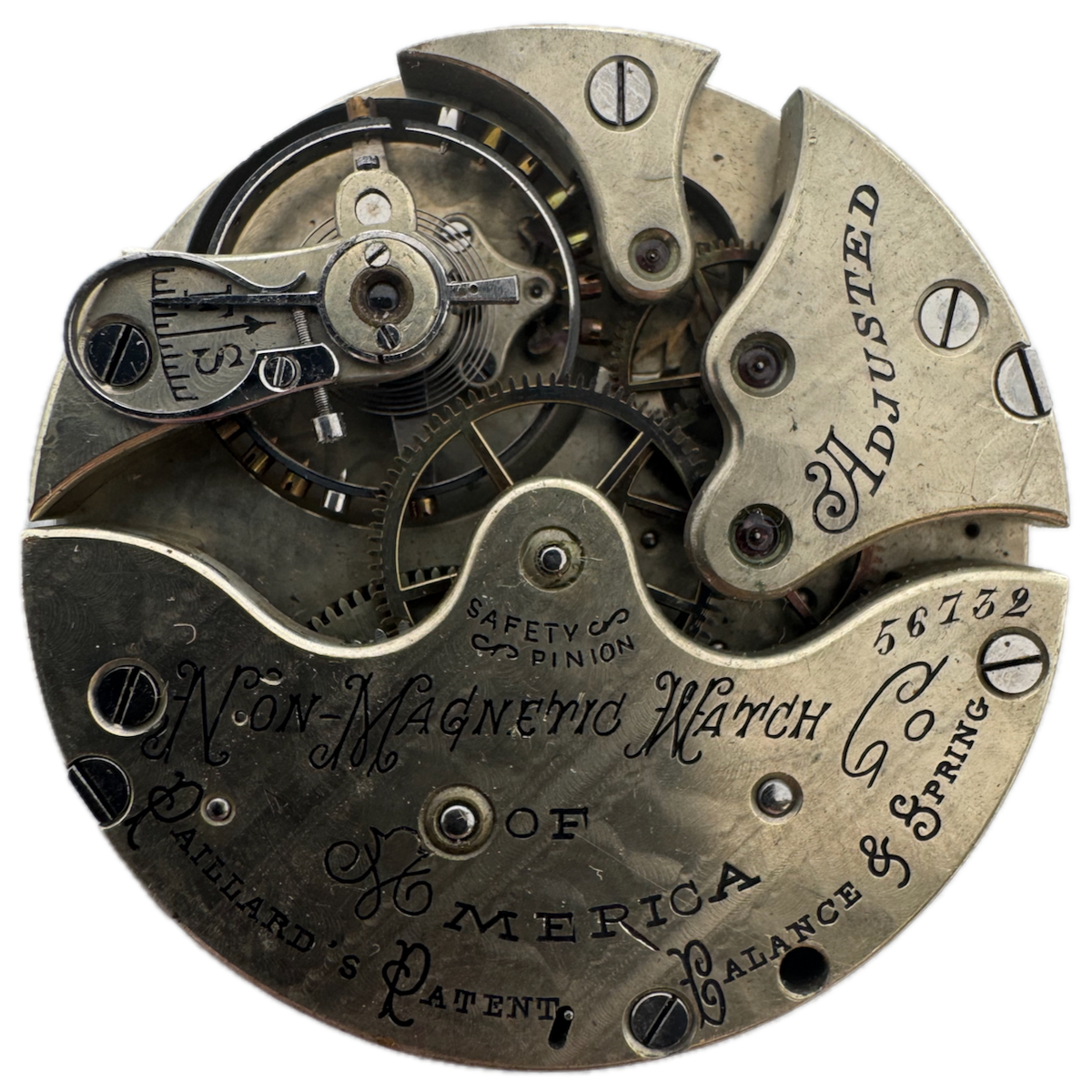 Antique 16s 1888 Non Magnetic Mechanical Hunter Pocket Watch Movement 74