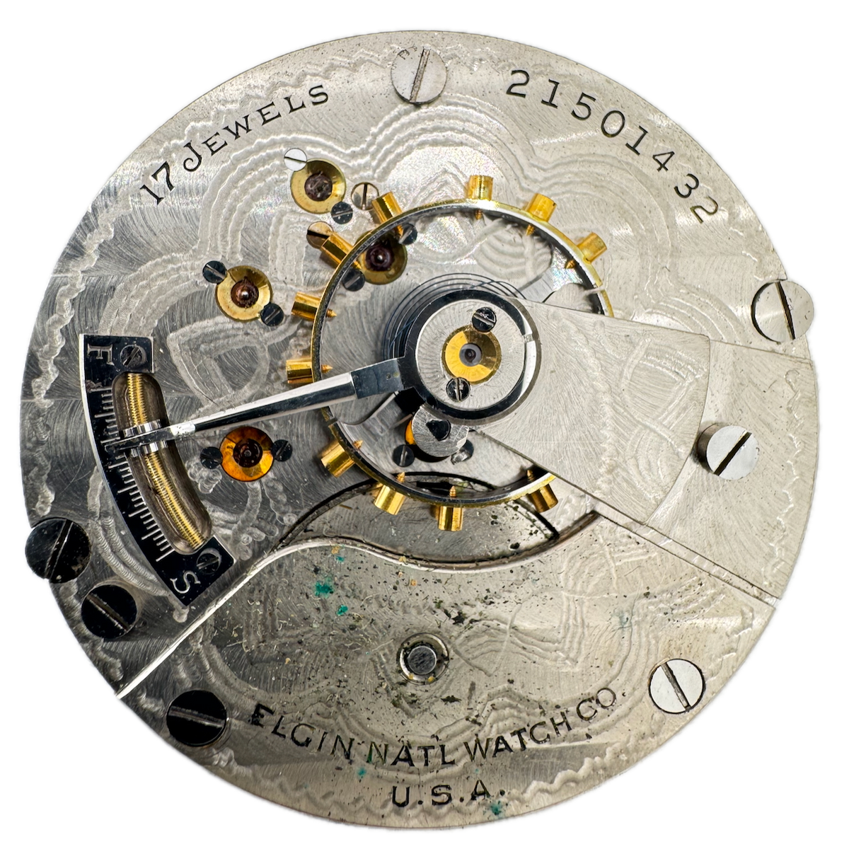 Antique 18s 1919 Elgin 17 Jewel Mechanical Pocket Watch Movement 336 USA