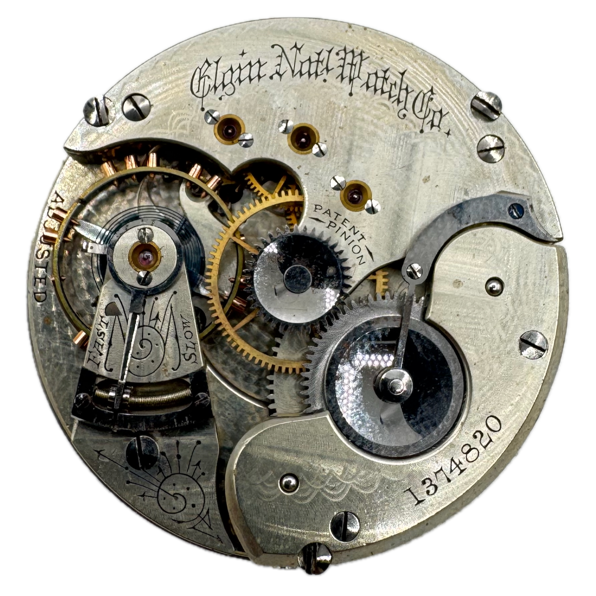 Antique 16s 1884 Elgin 15 Jewel Pocket Watch Movement Grade 50 USA for Repair