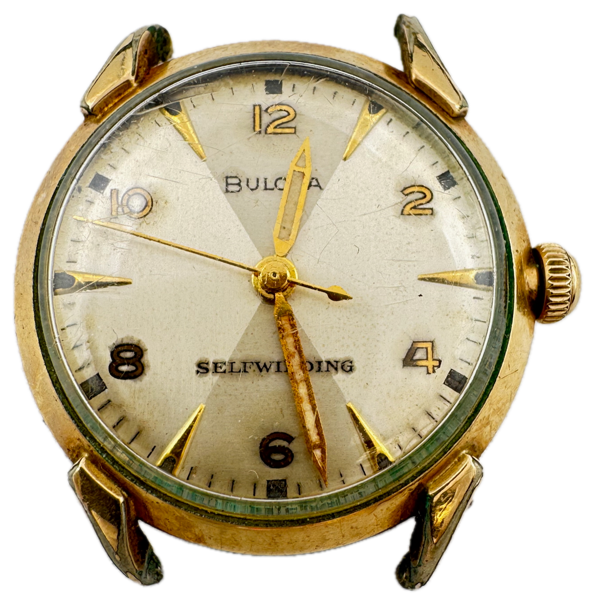 Vintage 1959 Bulova Sector Men's Automatic Wristwatch 11 AFAC Steel & 10k RGP