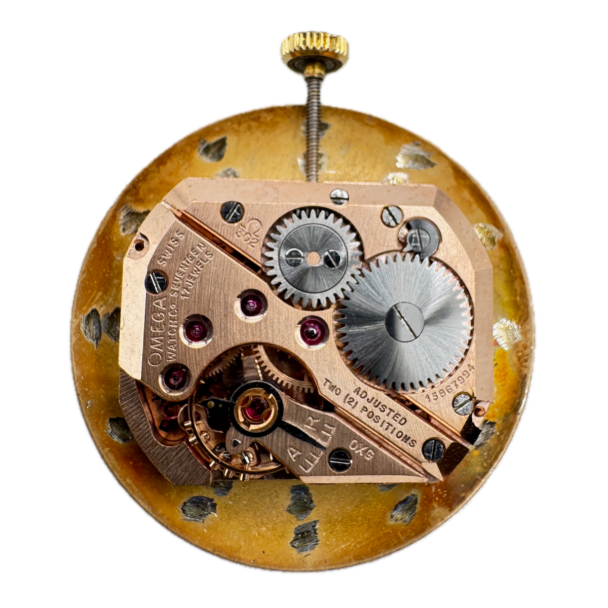 Vintage 17.5mm Omega 17 Jewel Mechanical Men's Wristwatch Movement 302 Swiss