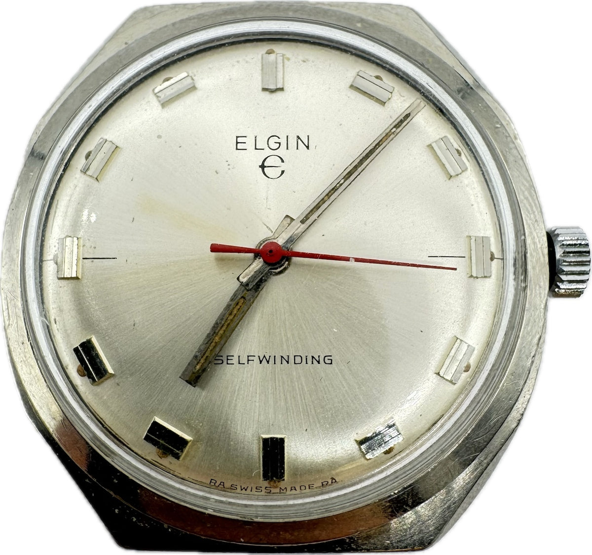 Vintage 34mm Elgin 17 Jewel Men's Automatic Wristwatch AS 1716-17 Swiss Steel