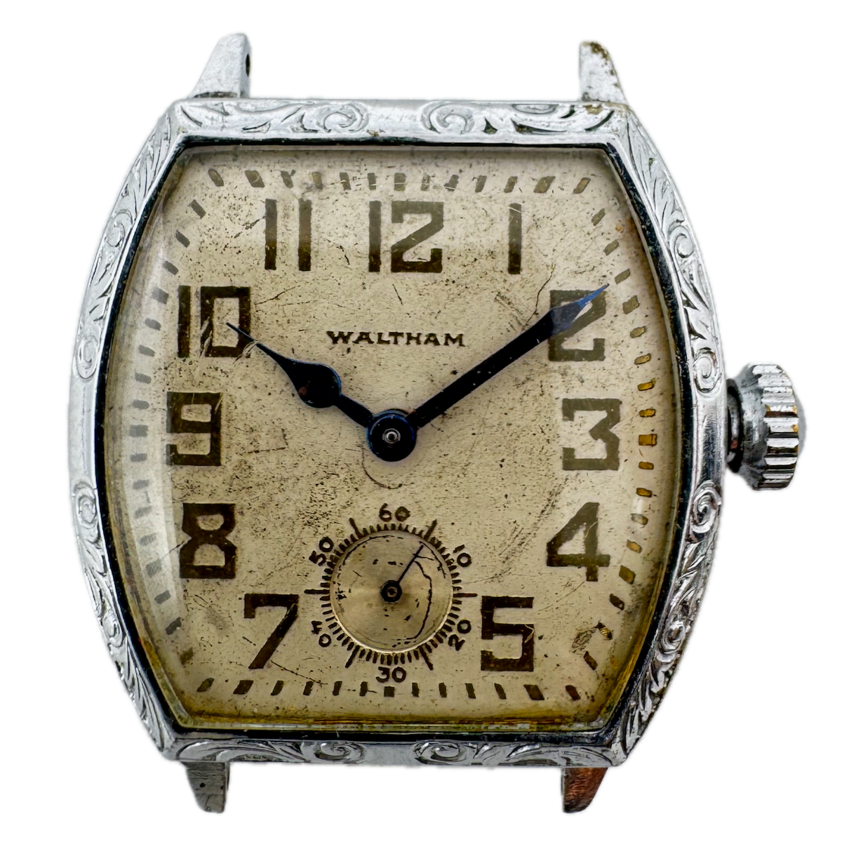 Vintage 30.5mm Waltham Art Deco 17 Jewel Men's Mechanical Wristwatch 361 Chrome
