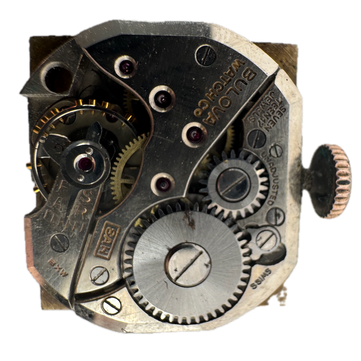Antique 19mm Bulova 38 Jewel Mechanical Men's Wristwatch Movement 8AH Swiss