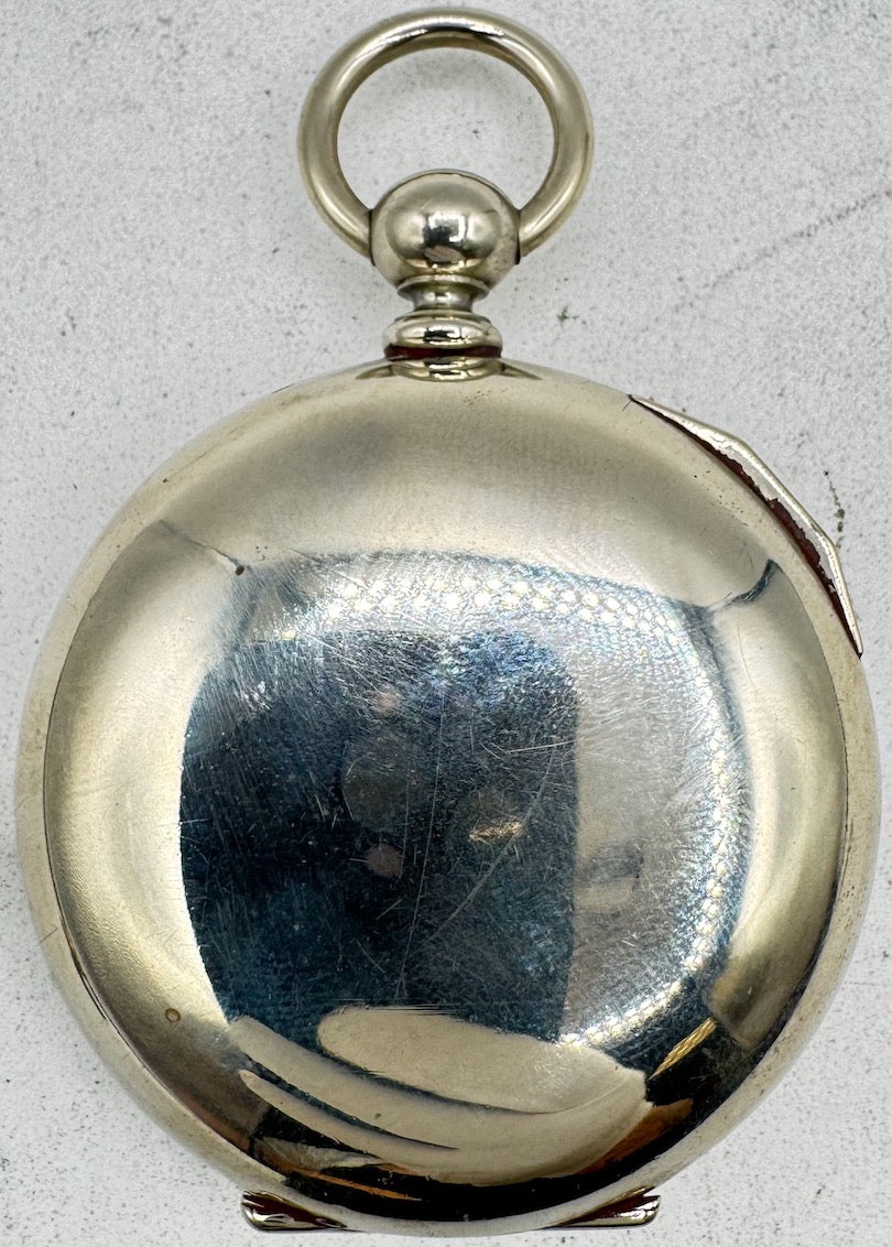 Antique 18s Dueber Open Face Pocket Watch Case for Key 3 Ounce Silverine