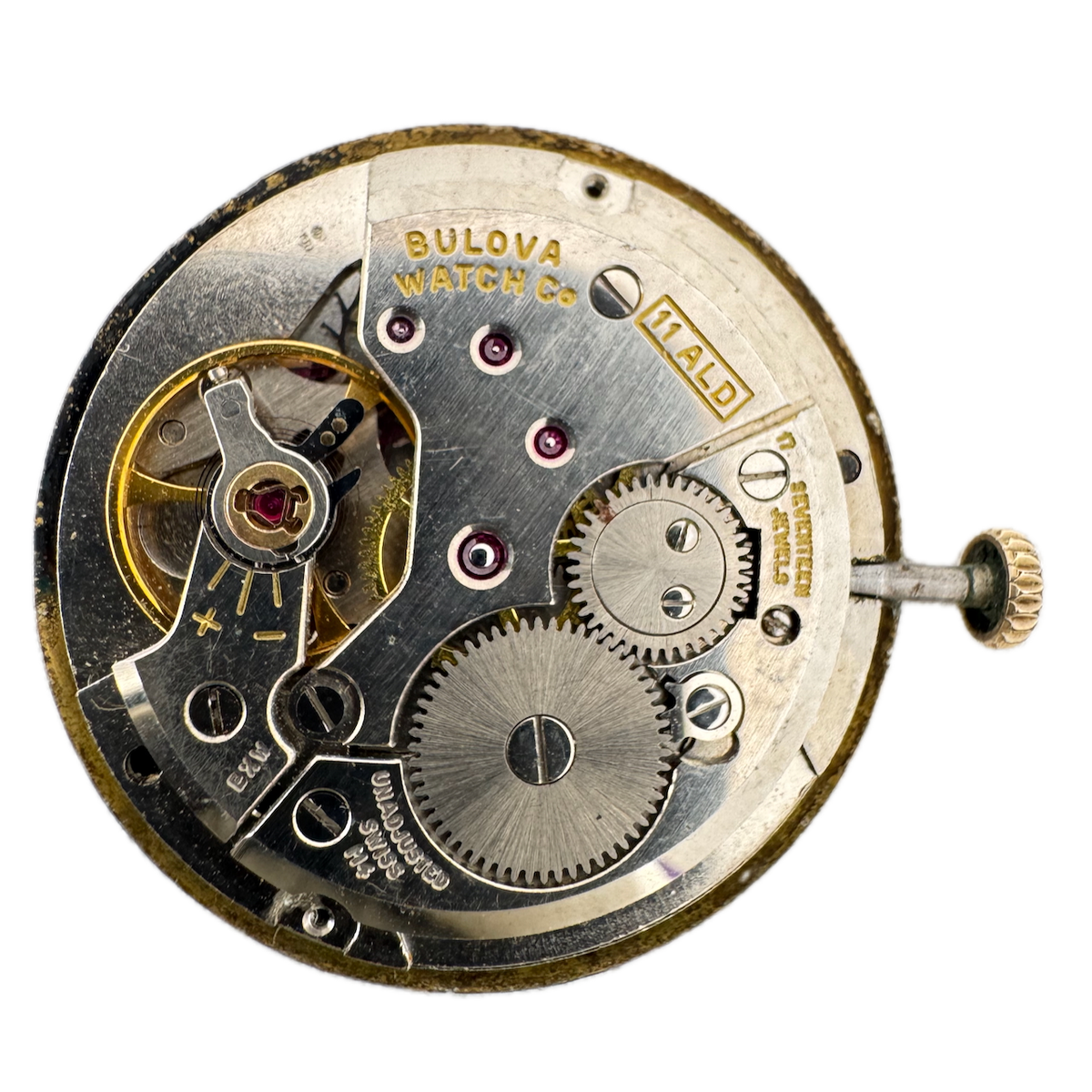 Vintage 28mm Bulova 17 Jewel Mechanical Men's Wristwatch Movement 11 ALD Swiss