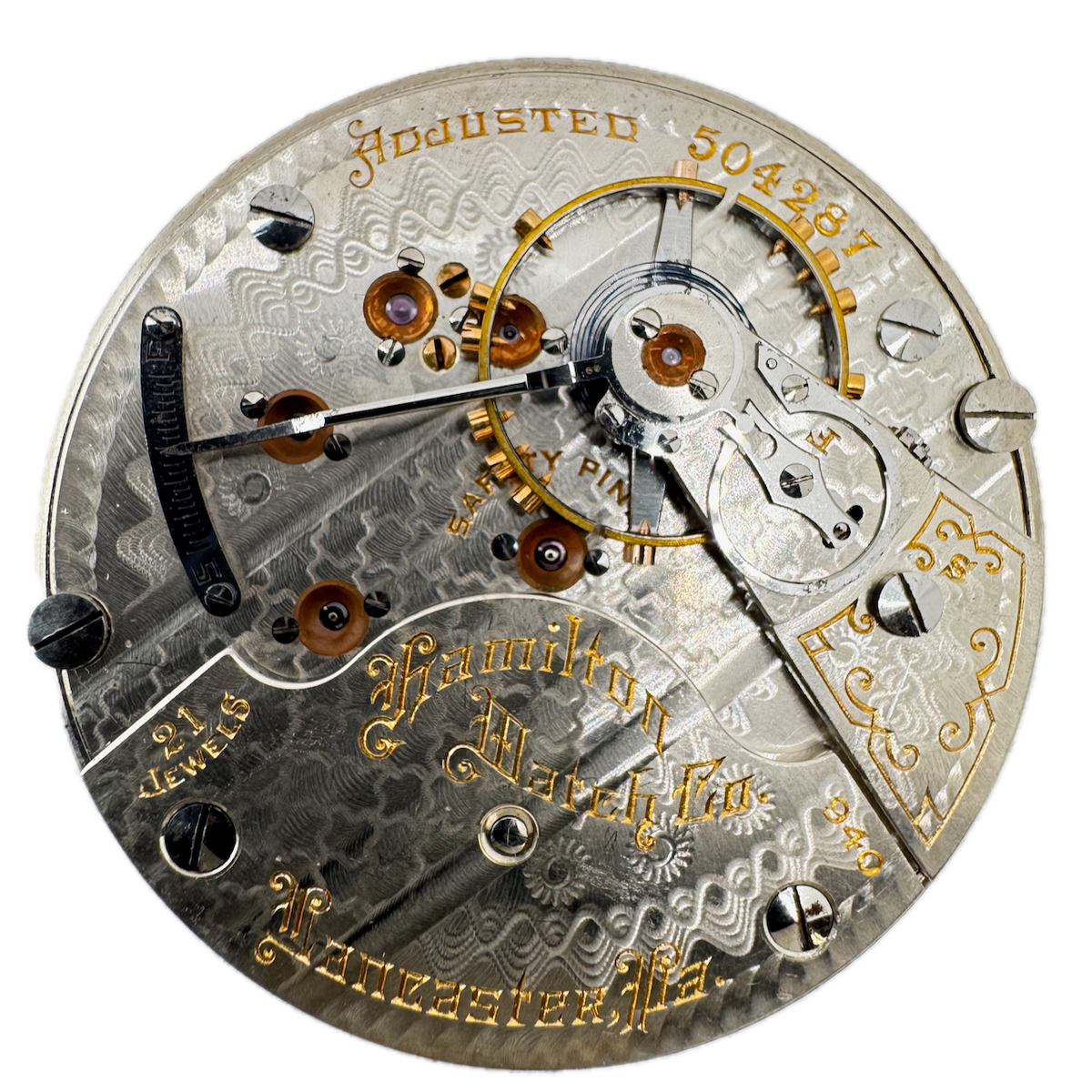 Antique 18s 1906 Hamilton 21j Mechanical Railroad Pocket Watch Movement 940 USA