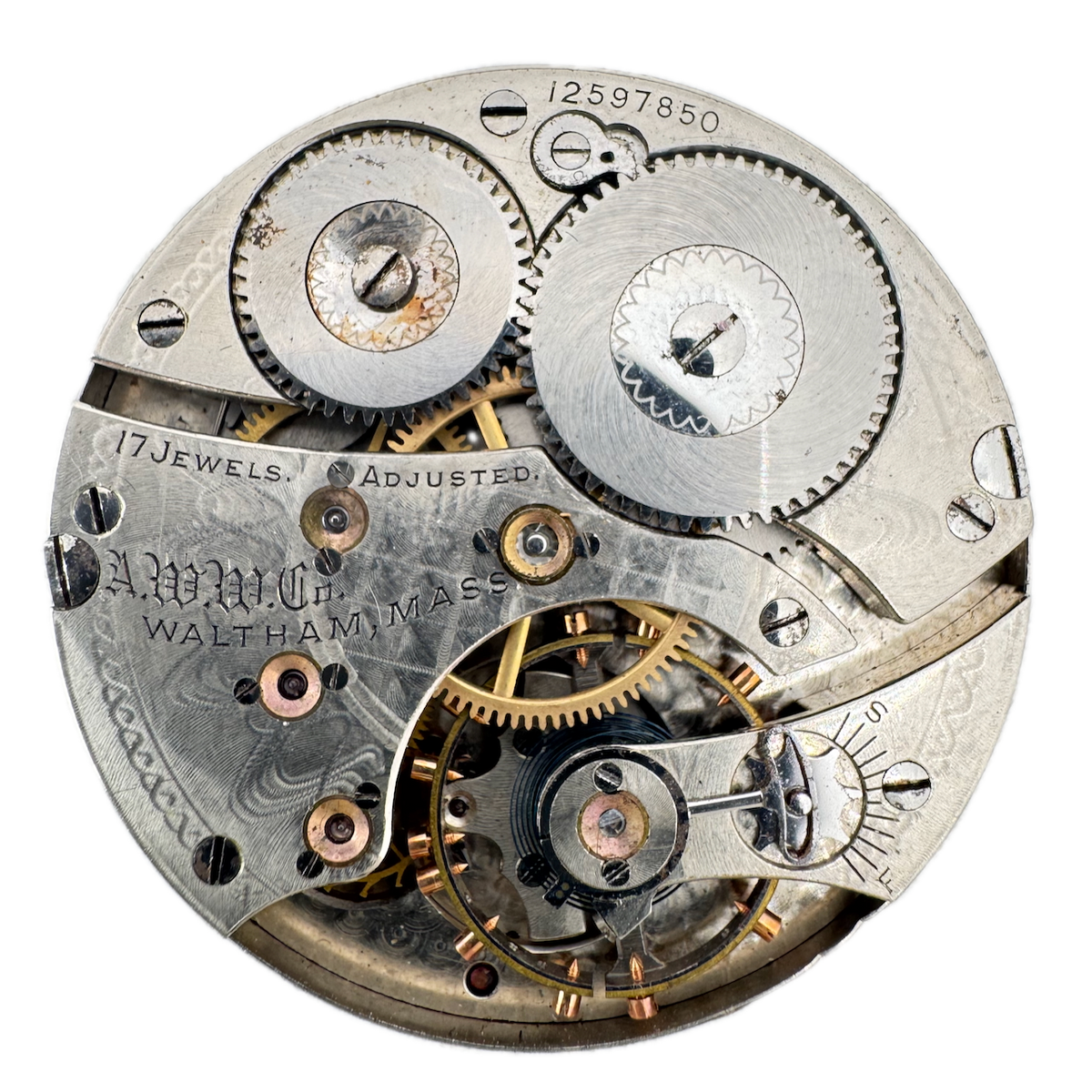 Antique 16s 1903 Waltham 17 Jewel Mechanical Pocket Watch Movement 630 USA