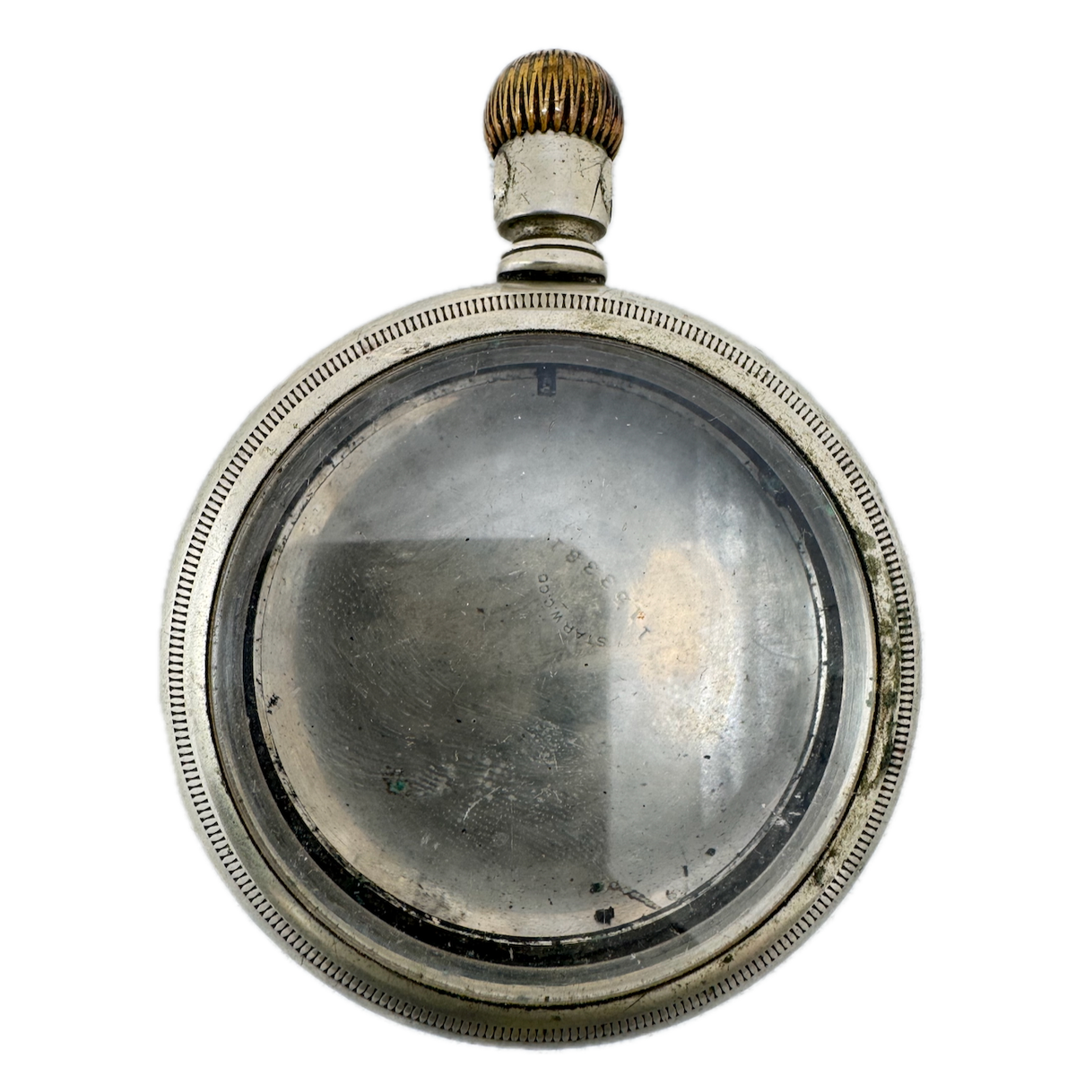 Antique 18s Star Emperor Coin Edge Open Face Pocket Watch Case Nickel USA