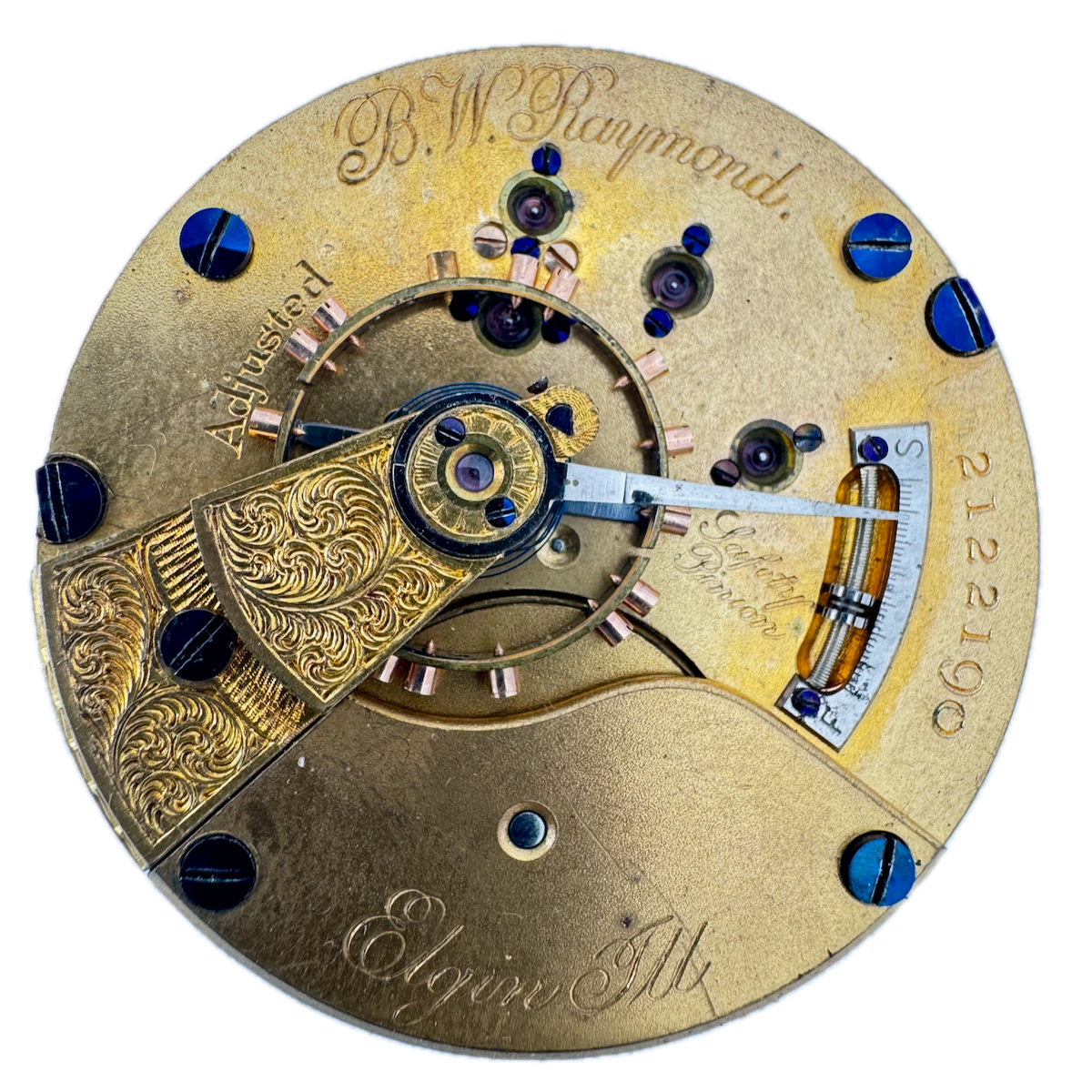 Antique 18s 1887 Elgin B.W. Raymond Hunter Railroad Pocket Watch Movement 70