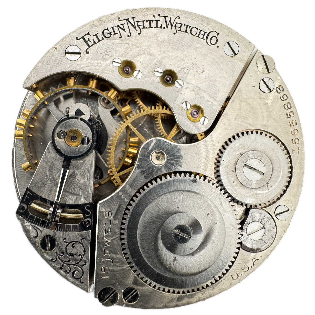 Antique 16s 1911 Elgin Multicolor 15j Hunter Pocket Watch Movement 312 USA