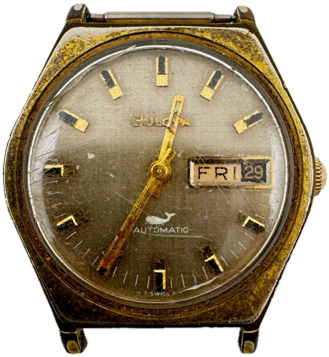 Vintage 1970 Bulova 3000 Sea King Linen Men's Automatic Wristwatch 11ANACB