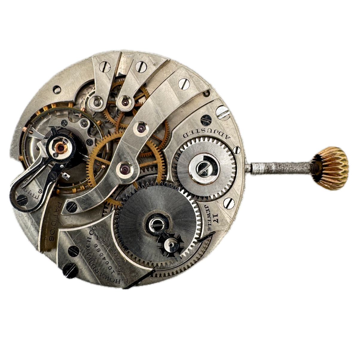 Antique 12s 1909 Howard 17 Jewel Hunter Pocket Watch Movement Series 7 USA