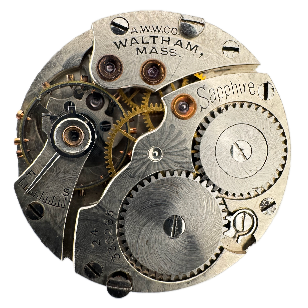 Antique 6/0s 1923 Waltham Mechanical Hunter Pocket Watch Movement Sapphire USA