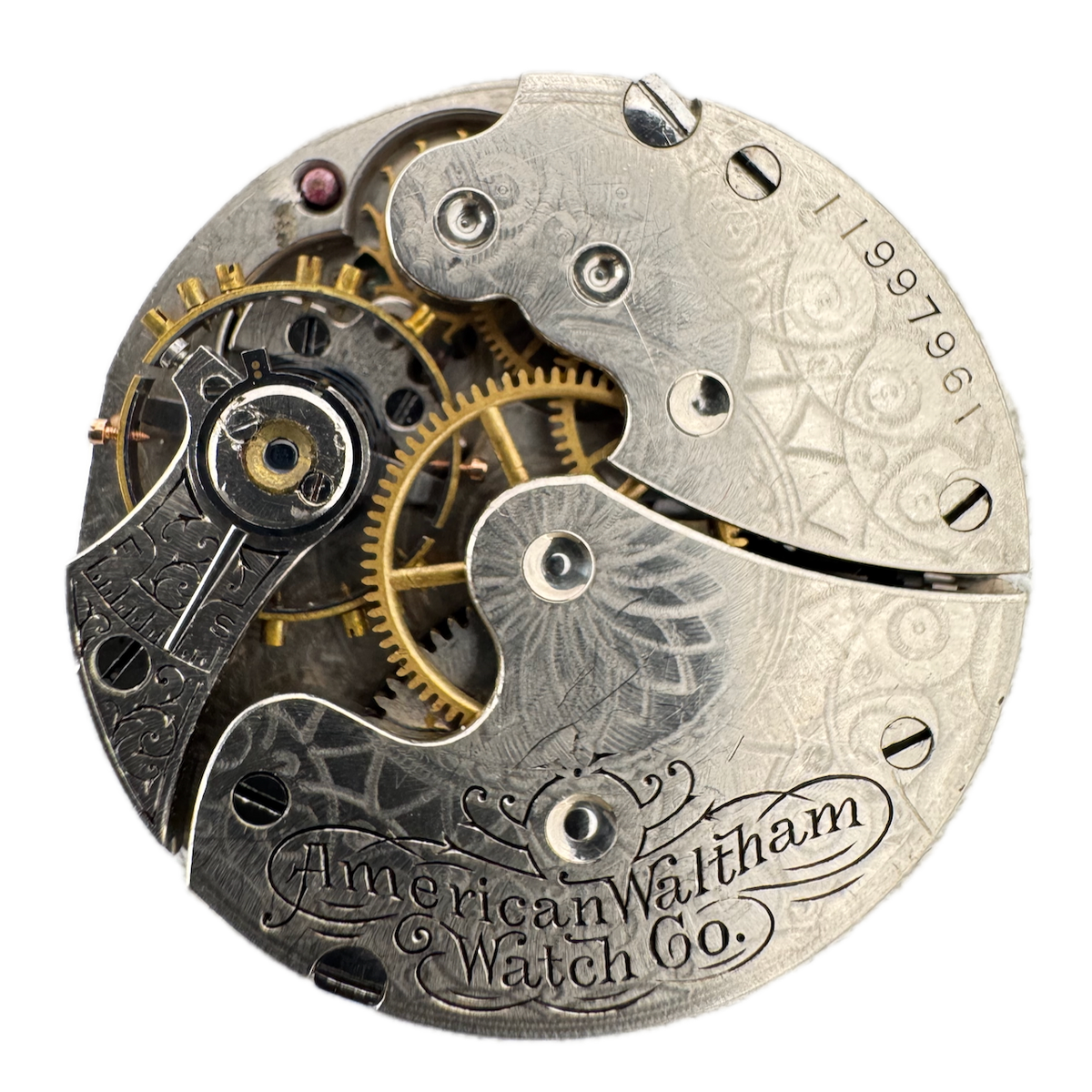 Antique 0s 1891 Waltham 7 Jewel Mechanical Hunter Pocket Watch Movement 61 USA