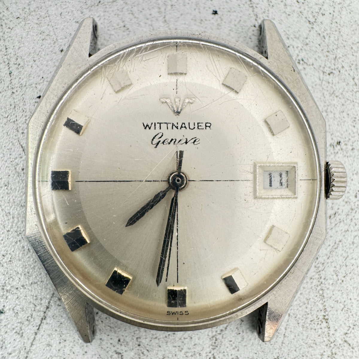 Vintage 33mm Wittnauer Geneve Pie Plate Men's Mechanical Wristwatch Swiss