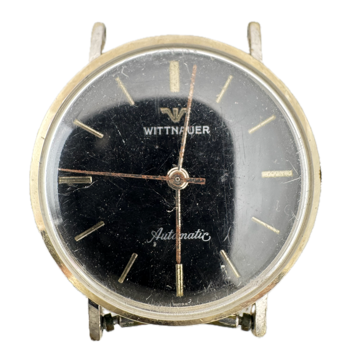 Vintage 32.5mm Wittnauer Black Dial Men's Automatic Wristwatch 10k Gold Filled