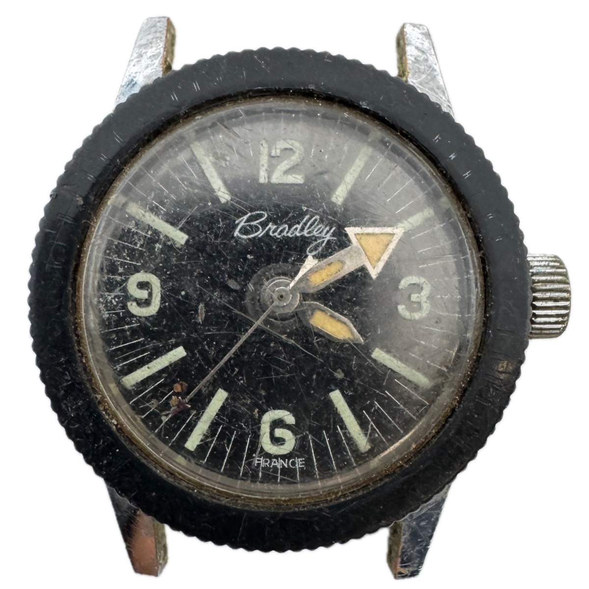 Vintage Bradley Diver Men's Mechanical Wristwatch France Steel & Chrome
