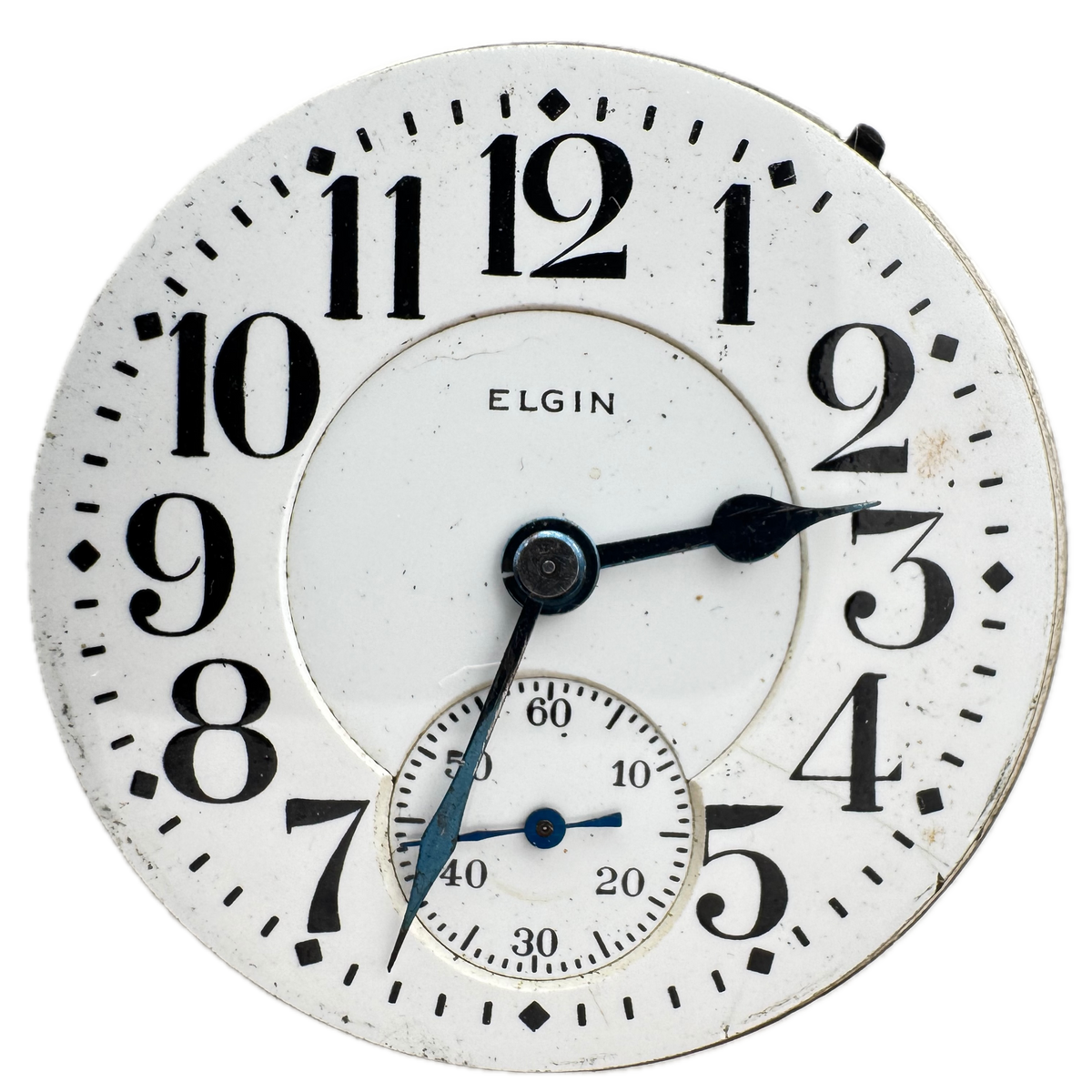 Elgin B.W. Raymond Blind Man Single Sunk Sub Dial 1919
