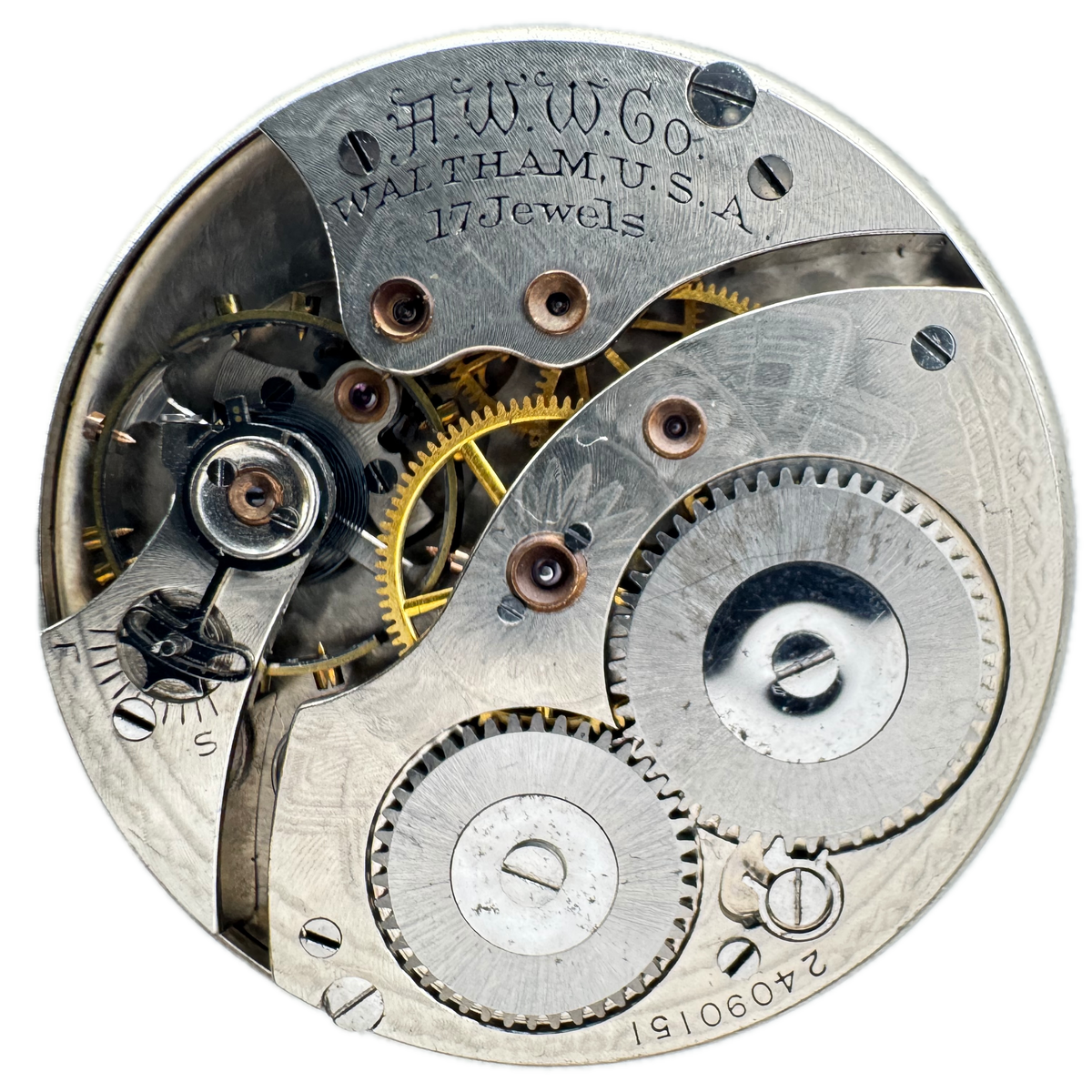 Waltham Metallic Dial Single Sunk Sub Dial 1921