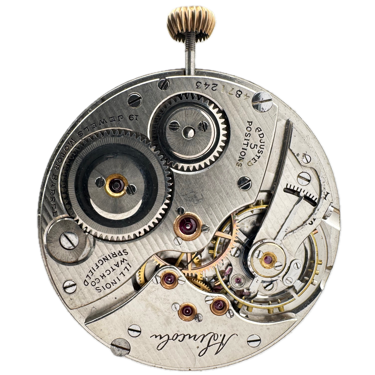 Illinois A. Lincoln Raised Numeral Metallic Dial 1927