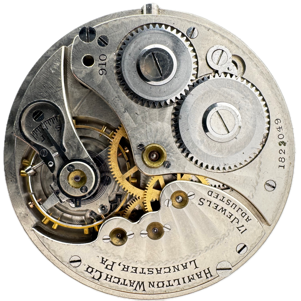 Hamilton Single Sunk Sub Dial Roman Numeral 1917