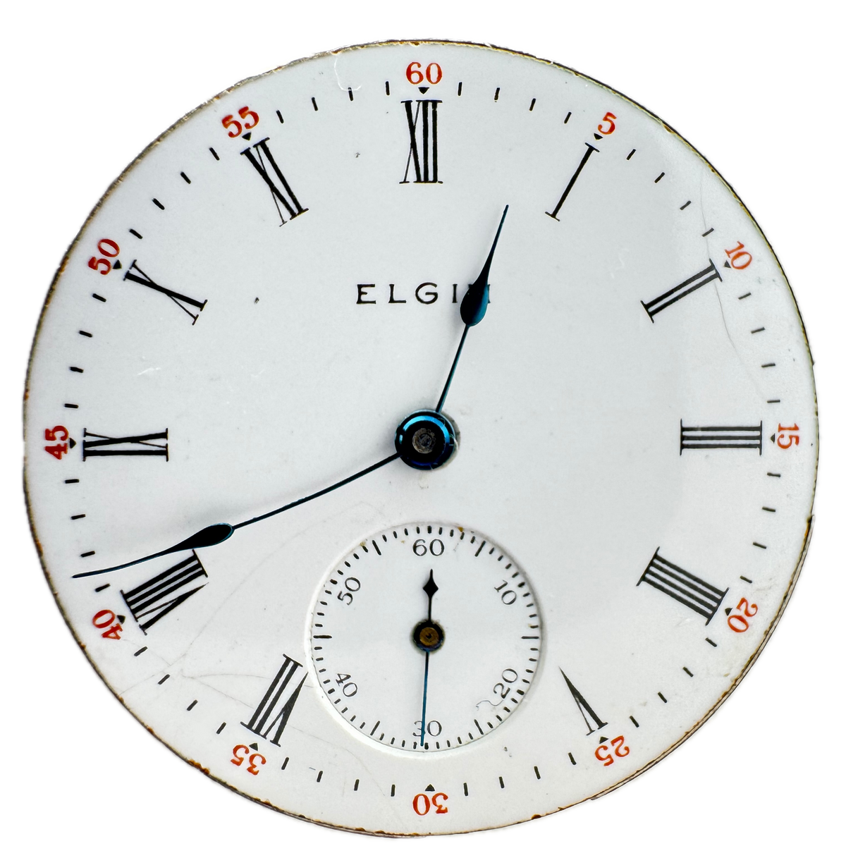 Elgin Roman Numeral Single Sunk Sub Dial 1910