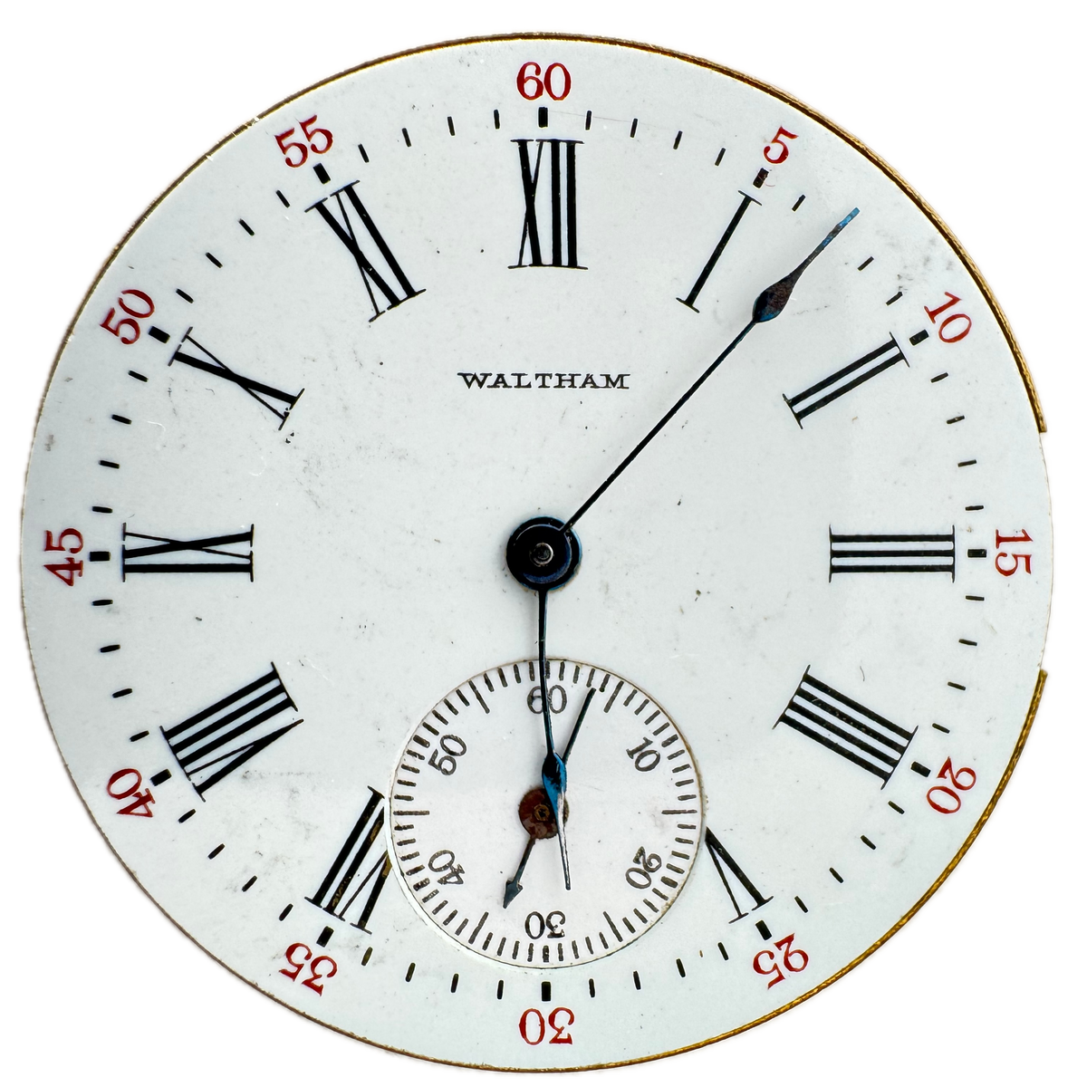Waltham 1890 Roman Numeral Single Sunk Sub Dial 1913